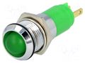 Indicator: LED; recessed; green; 24÷28VDC; 24÷28VAC; Ø14.2mm; IP67 SIGNAL-CONSTRUCT SWBU14724