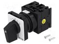 Switch: reversing cam switch; Stabl.pos: 1; 20A; 1->0<-2; Poles: 3 EATON ELECTRIC T0-3-8228/E