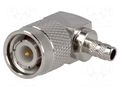 Connector: TNC; plug; male; 500V; angled 90°; 50Ω; crimped; POM AMPHENOL RF T1112A1ND3G150
