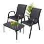 Classic Black Forest Garden Furniture Set, Textilene Two Chairs + Black Table, EXTRALINK L-0750 5907207224466