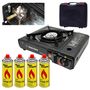 Extralink | Set of gas camping stove + 4 gas cartridges 400ml | portable field for cartridges 2in1 in a suitcase, EXTRALINK EX.26286 5907207226286