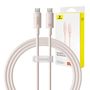 Fast Charging cable Baseus USB-C to USB-C Habitat Series 1m 100W (pink), Baseus P10360202421-00