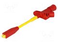 Clip-on probe; crocodile; 20A; red; Grip capac: max.10mm; 1000V HIRSCHMANN T&M KLEPS2800RT