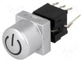 Switch: keypad; POWER; Pos: 2; DPDT; 0.1A/30VDC; silver; LED; THT HIGHLY ELECTRIC PB61302BL-13101