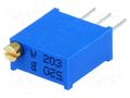 Potentiometer: mounting; multiturn; 20kΩ; 500mW; THT; ±10%; linear SR PASSIVES T910W-20K