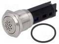 Signaller: sound; 80dB; Illumin: none; IP50; Ø19mm; 1÷10mm; 360mW ONPOW V19-220-BUZZER