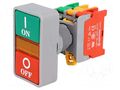 Switch: double; 22mm; Stabl.pos: 1; NC + NO; green/red; 3A/230VAC AUSPICIOUS DPB22N2-1-O/C