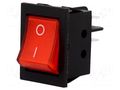 ROCKER; DPST; Pos: 2; ON-OFF; 15A/250VAC; red; none; 35mΩ; Body: black NINIGI RS2013C3RD
