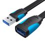 Flat USB 3.0 extender Vention VAS-A13-B150 1.5m Black, Vention VAS-A13-B150