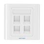 4-Port Keystone Wall Plate 86 Type Vention IFCW0 White, Vention IFCW0