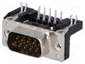 Connector: D-Sub; PIN: 9; socket; male; on PCBs; angled 90°; THT; M3 HARTING 09651627811