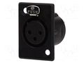 Connector: XLR; socket; female; PIN: 3; straight; with push button NEUTRIK NTR-NC3FP-B-1