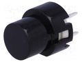 Switch: keypad; Pos: 2; SPST-NO; 0.01A/32VDC; black; THT; 1.3N; round C&K D6R-B