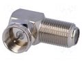 Coupler; F socket,F plug; angled 90°; 75Ω; polypropylene; 1GHz AMPHENOL RF F5072A2NPPT75