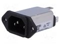 Connector: AC supply; socket; male; Inom: 10A; Ir: 0.5mA; 250VAC TE Connectivity EEB1-10