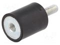 Vibration damper; M6; Ø: 20mm; rubber; L: 25mm; Thread len: 18mm ELESA+GANTER DVA2-20-25-M6