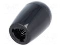 Conical knob; Int.thread: M6; 16mm; Base dia: 12mm; Ømax: 16mm ELESA+GANTER I.622/25-M6-BK
