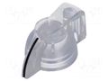 Knob; with pointer; Øshaft: 6mm; Ø19.5x14mm; transparent SR PASSIVES GW6M-20X14-P