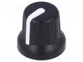 Knob; miniature,with pointer; Øshaft: 6.35mm; black SR PASSIVES GTC6D3-16X14-B