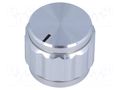 Knob; with pointer; aluminium; Øshaft: 6.35mm; Ø22x19mm; silver SR PASSIVES GS6.4-22X19