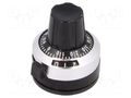 Precise knob; with counting dial; Shaft d: 6.35mm; Ø22x24mm SR PASSIVES GP3-6.35-22X24