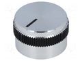 Knob; with pointer; aluminium; Øshaft: 6mm; Ø24x15mm; grey-black MENTOR G5617.6614