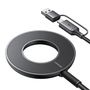 Joyroom JR-WQM03 magnetic charger, USB + USB-C, 1.2m (black), Joyroom JR-WQM03