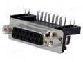 Connector: D-Sub; PIN: 15; socket; female; angled 90°; THT; UNC 4-40 AMPHENOL COMMUNICATIONS SOLUTIONS L77SDA15S1ACH