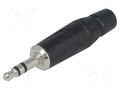 Connector: Jack 3,5mm; plug; male; stereo; ways: 3; straight; black AMPHENOL KS3PB