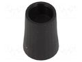 Knob; conical; thermoplastic; Øshaft: 6mm; Ø12x17mm; black; push-in CLIFF K88-BLK