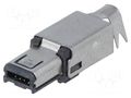 Connector: USB mini Hirose; plug; soldering; PIN: 4; ways: 4; 500mA CONNFLY MUSB-W4P
