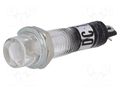 Indicator: with neon lamp; recessed; white; 12VAC; Cutout: Ø7.5mm NINIGI NI-2FWH-12V