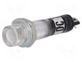 Indicator: with neon lamp; recessed; white; 12VAC; Cutout: Ø7.5mm NINIGI NI-2FWH-12V