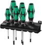 367/6 TORX® Screwdriver set Kraftform Plus and rack, 1 x TX 10x80; 1 x TX 15x80; 1 x TX 20x100; 1 x TX 25x100; 1 x TX 30x115; 1 x TX 40x130, Wera 05028062001