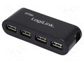 Hub USB; DC,USB A socket x10; USB 2.0; PnP,PnP and hot-plug LOGILINK PC-UA0085