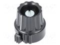 Precise knob; Shaft d: 6mm; Ø22.8x22.6mm; black; Shaft: smooth MENTOR PPR-ARET2