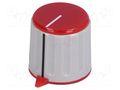 Knob; with pointer; ABS; Øshaft: 6mm; Ø21.7x19.8mm; grey; red SCI RN-110EH-R6.1