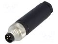 Connector: M8; male; PIN: 4; straight; for cable; plug LUMBERG AUTOMATION RSMCK4