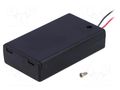 Holder; AAA,R3; Batt.no: 3; cables; 150mm; black; with switch COMF SBH-431-1AS