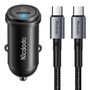 Car Charger McDodo CC-7493 65W With Mini White USB-C Cable With E-mark Chip 1m 100W (black), Mcdodo CC-7493