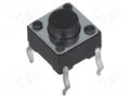 Microswitch TACT; SPST-NO; Pos: 2; 0.05A/12VDC; THT; none; 2.5N NINIGI TACT-65R-F