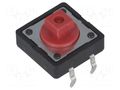 Microswitch TACT; SPST-NO; Pos: 2; 0.05A/12VDC; THT; none; 2.55N NINIGI TACTS-24R