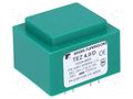 Transformer: encapsulated; 4VA; 400VAC; 24V; 166.6mA; PCB; IP00 BREVE TUFVASSONS TEZ4/D400/24V