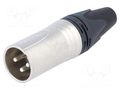 Connector: XLR; plug; male; XX; 16A; PIN: 3; straight; for cable NEUTRIK NTR-NC3MXX