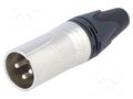 Connector: XLR; plug; male; XX; 16A; PIN: 3; straight; for cable NEUTRIK NTR-NC3MXX