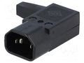 Connector: AC supply; plug; male; 10A; C14 (E); IEC 60320; right K+B PC-117