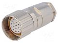 Connector: M23; plug; PIN: 19(3+16); female; soldering; for cable LUMBERG AUTOMATION RKC190/13.5