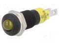 Indicator: LED; prominent; yellow; 12÷14VDC; Ø8.2mm; IP40; metal SIGNAL-CONSTRUCT SMRD08112