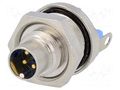 Connector: M9; socket; male; Plating: gold-plated; Urated: 60V; IP65 TE Connectivity T01-0580-P04