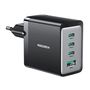 Wall charger GaN Rocoren 3x USB-C, 1x USB, 67W (black), Rocoren RCCCT3P1A-RXA01